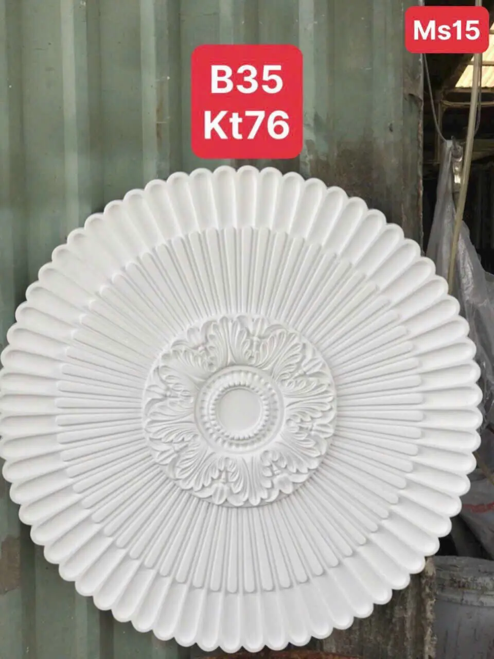 Mâm Trần Thạch Cao Hoa Văn Tỏa Tia MS15 Đường Kính 76cm