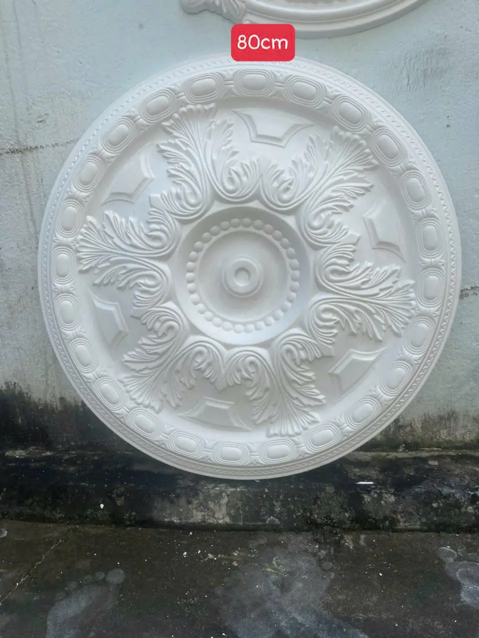 Mâm Trần Thạch Cao Hoa Văn Lá Cổ Điển Đường Kính 80cm