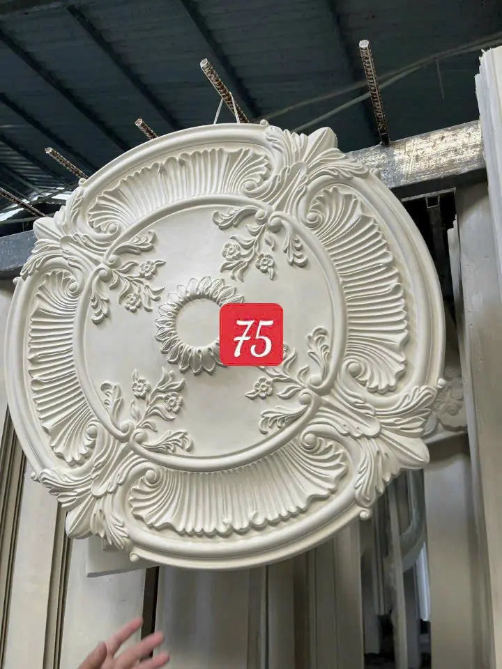 Mâm Trần Thạch Cao Hoa Văn Quạt Cổ Điển Đường Kính 75cm