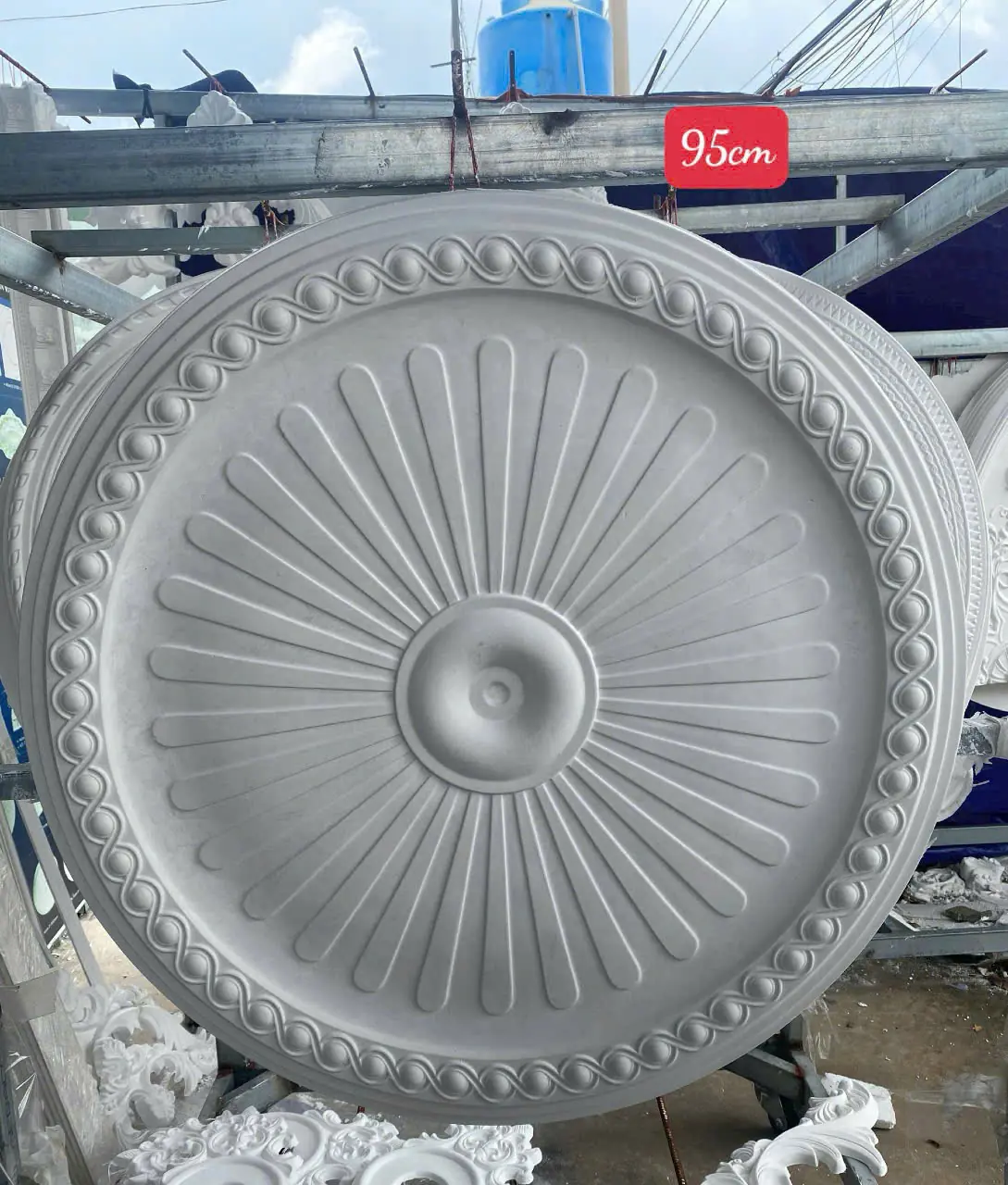 Mâm Trần Thạch Cao Trơn Tia Nan Đường Kính 95cm