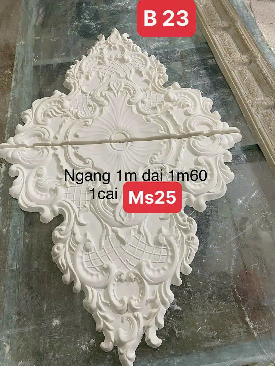 Mâm Góc Trang Trí Trần Thạch Cao Tân Cổ Điển 100x160cm