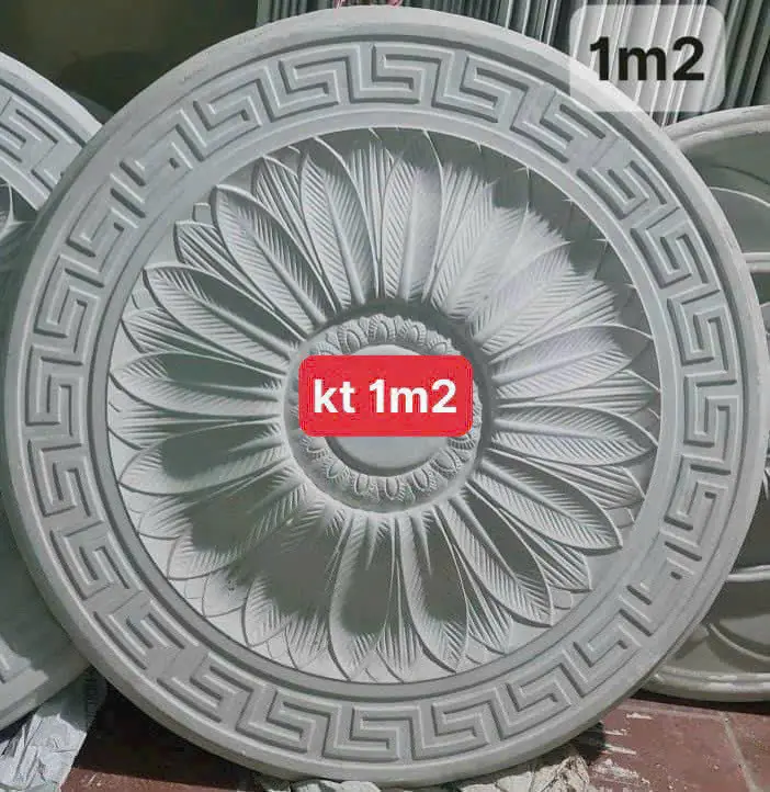 Mâm Trần Thạch Cao Tròn Hoa Văn Cổ Điển Đường Kính 1.2m